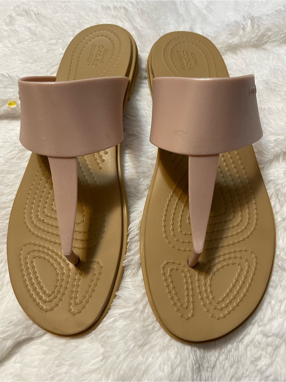 CROCS Tulum Women's Blush and Tan Thong Sandals